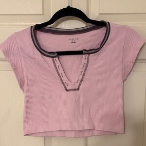 Pink Ribbed Women's Urban Outfitters Top
